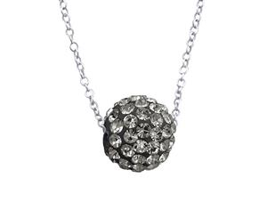 Silver Ball Necklace Black Diamond