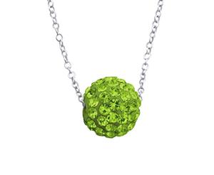 Silver Ball Necklace Peridot