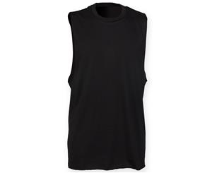 Skinnifit Mens High Neck Slash Armhole Vest (Black) - RW4739