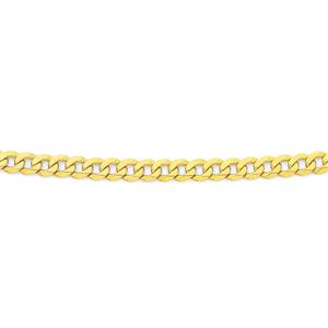 Solid 9ct Gold 50cm Flat Bevelled Curb Chain