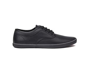 Soviet Mens Bux Vamp Lace Up Casual Shoes Stitched Detailing Perforated - Black/Black