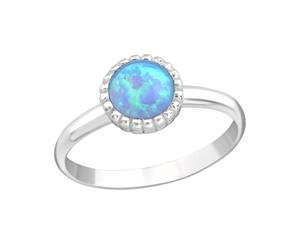 Sterling Silver Light Blue Opal Midi Ring