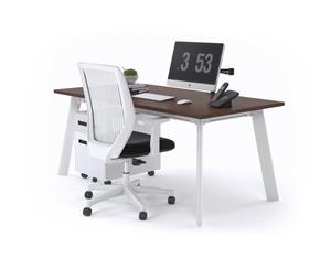 Switch Executive Desk - White Frame [1200L x 800W] - wenge silver modesty