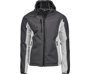 Tee Jays Mens Lightweight Performance Hooded Soft Shell Jacket (Dark Grey/Off White) - PC3431