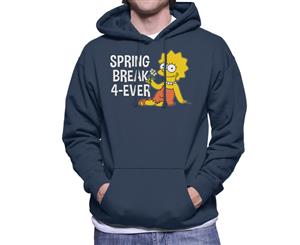 The Simpsons Spring Break 4ever Lisa Men's Hooded Sweatshirt - Navy Blue