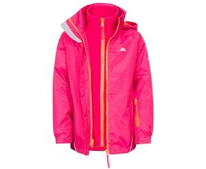 Trespass Childrens/Kids Rockcliff Waterproof 3-In-1 Jacket (Raspberry) - TP3580