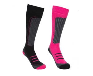 Trespass Womens/Ladies Janus Ii Ski Socks (Pack Of 2) (Cassis/black) - TP4530