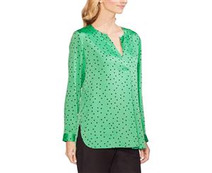 Vince Camuto Womens Long Sleeve Polka Dot Blouse