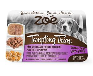 Zoe Tempting Trios Pate Lamb Chicken & Pumpkin Dog Food 6x100g