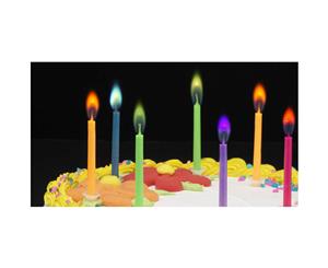 12PK Rainbow Moments Coloured Flame Party Candles Assorted/Birthday/Lights