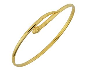 14k Yellow Gold Snake Women's Bangle Bracelet 7.5" - Yellow