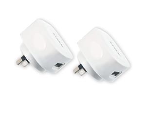 2pc Sansai AC USB Port Adapter Wall Charger 5V 1A for Smartphones Apple Samsung