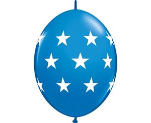 30cm Standard Dark Blue Quick Link Big Stars Latex Balloons Pack of 50