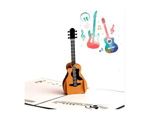 3d Pop Up Handmade Guitar Greeting Card