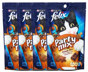 4 x Purina Felix Classic Party Mix Cat Treats 60g