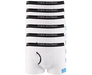 6x - Boxer Briefs Frank and Beans Underwear Mens Cotton S M L XL XXL Trunks - White