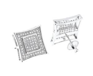 .925 Silver MICRO PAVE Earrings - PYRA 14mm - Silver