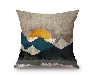 Abstract Watercolor Landscape Painting on Cotton&linen Pillow Cover 84449