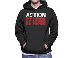 Action Man Logo Bullet Hole Men's Hooded Sweatshirt - Black