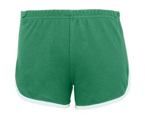 American Apparel Womens/Ladies Cotton Casual/Sports Shorts (Kelly Green / White) - RW4012