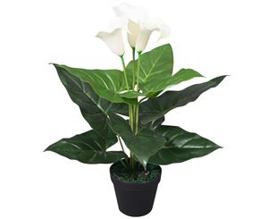 Artificial Calla Lily Plant with Pot 45cm White Fake Foliage Tree Home