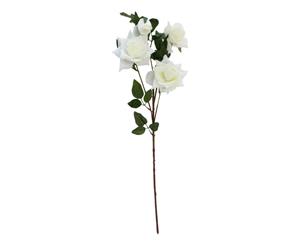 Artificial Fake Flowers Bouquet Greenery Foliage Leaf Roses Wedding Decor[Design Rose D (Cream) (80cm)]