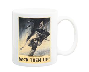 Back Them Up RAF Hurricances 1940 War Poster Mug - 11 Fluid Oz