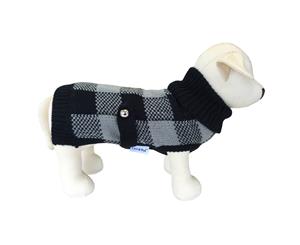 Boston Dog Sweater - Grey/ Black