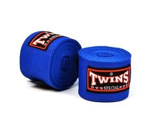 Boxing Hand Wraps Wrist guard TWINS Kick Boxing MMA UFC Muay Thai Cotton5m - Blue