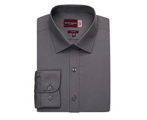 Brook Taverner Mens Alba Slim Fit Long Sleeve Easy Iron Work Shirt (Steel Grey) - RW2623