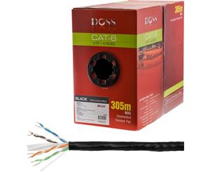 C6RBLK DOSS 305M Cat6 Solid Cable Black Sold As 305M Roll Only 305M CAT6 SOLID CABLE BLACK