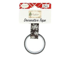 Carta Bella Christmas Decorative Tape 0.5 inchx15' Chalkboard Snowflakes