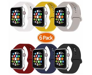 Catzon 6 Packs C Sport Band Watch Band 38MM 42MM 40MM 44MM Soft Silicone Sport Strap 2018 Watch Series 4/3/2/1