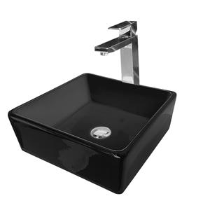 Cibo Design Black Vivid Square Ceramic Countertop Basin