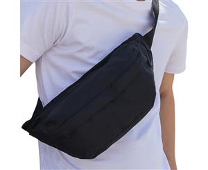 Cotton Addict Mens Zip Up Sporty Polyester Shoulder Bag - Black