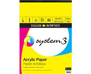 Daler Rowney System 3 Acrylic Pad 20 sheets 230g/m2 A3