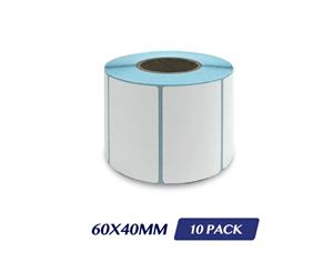 Direct Thermal Label Adhesive Labels Shipping Label Rolls - 60x40mm 800 Labels 10 Pack