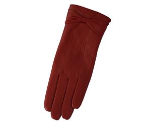 Eastern Counties Leather Womens/Ladies Ruched Bow Gloves (Cherry) - EL215