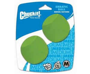 Erratic Medium Chuck It Dog & Puppy Ball 2 Pack - 6cm (ChuckIt)