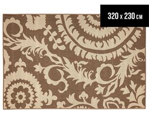 Floral Medallion 320x230cm UV Treated Indoor/Outdoor Rug - Brown