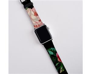 For Apple Watch Band (38mm) Series 1 2 3 & 4 Vegan Leather Strap iWatch Roses