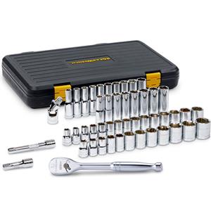 GEARWRENCH 1/2inch MET/AF STD & Deep 6PT Socket Set 49pc 80700P