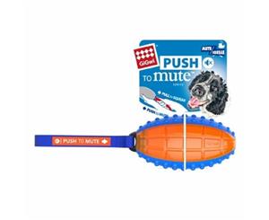 Gigwi Rugby Ball Push to Mute Squeaker Blue Orange