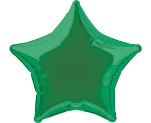 Green star 50cm Foil Balloon Packaged