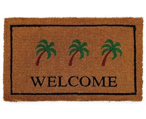 Handwoven Extra Thick Welcome With Palm Coir Doormat Regular - Black/Natural - Size 45x75x4 H cm