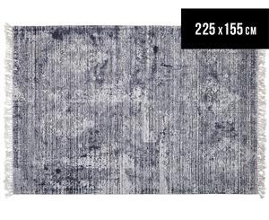 Handwoven Viscose & Cotton Flatweave 225x155cm Rug - Navy