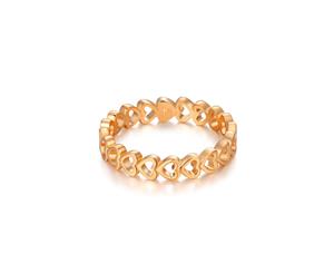 Heart Linked Stackable Ring Rose Gold Plated