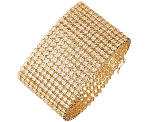 Iced Out Bling Hip Hop Bracelet - RAPPER 12 ROW gold - Gold