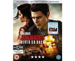 Jack Reacher Never Go Back 4K UHD + Blu-ray + Digital HD