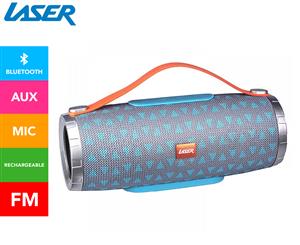 Laser Portable Bluetooth Speaker w FM Radio & Built-In Mic - Blue